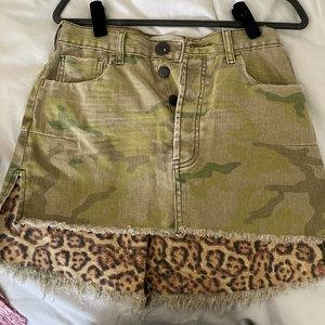 One Teaspoon camo denim skirt